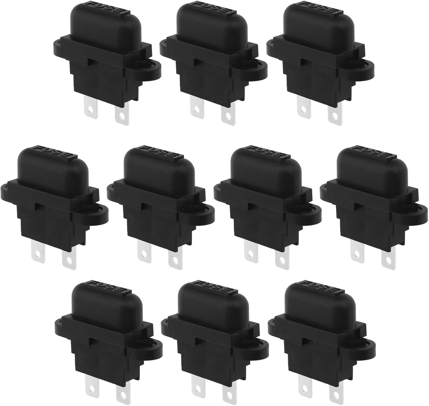 10 Stück Standard-flachsicherungshalter Mit Abdeckungen, 250 V, 50 A, Kurzschluss- Und Überlastschutz Für Fahrzeuge (pkw, Lkw, Boote, Motorräder) – Gleichstromanwendungen