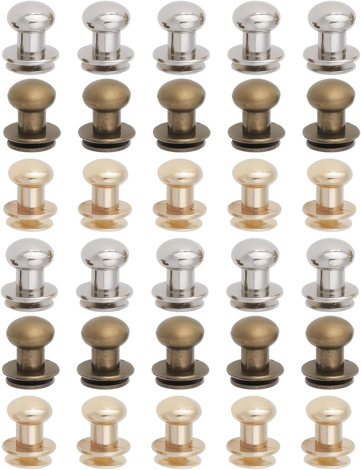 Set Mit 30 Mini-schubladenknöpfen Für Schmuckkästchen, Kleine Knöpfe Mit Schrauben Für Möbeltüren, Schränke, Schminktische, Kleiderschränke, Kommoden (silber, Bronze, Gold)