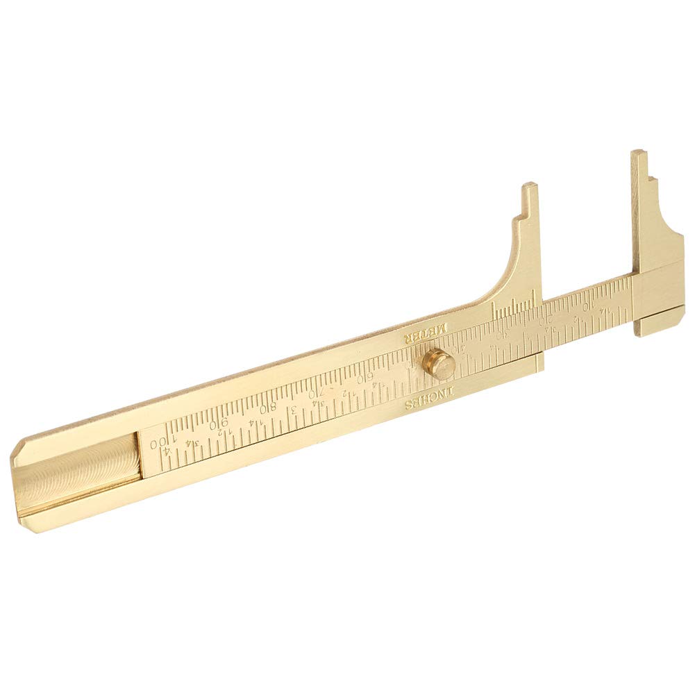 Messschieber Aus Messing, Messschieber Mit Doppelskala, 0,1 Mm Genauigkeit, 0–80 Mm, 0–100 Mm, Schiebemesslehre Mit Gut Ablesbaren Skalen Für Mechaniker Und Juweliere