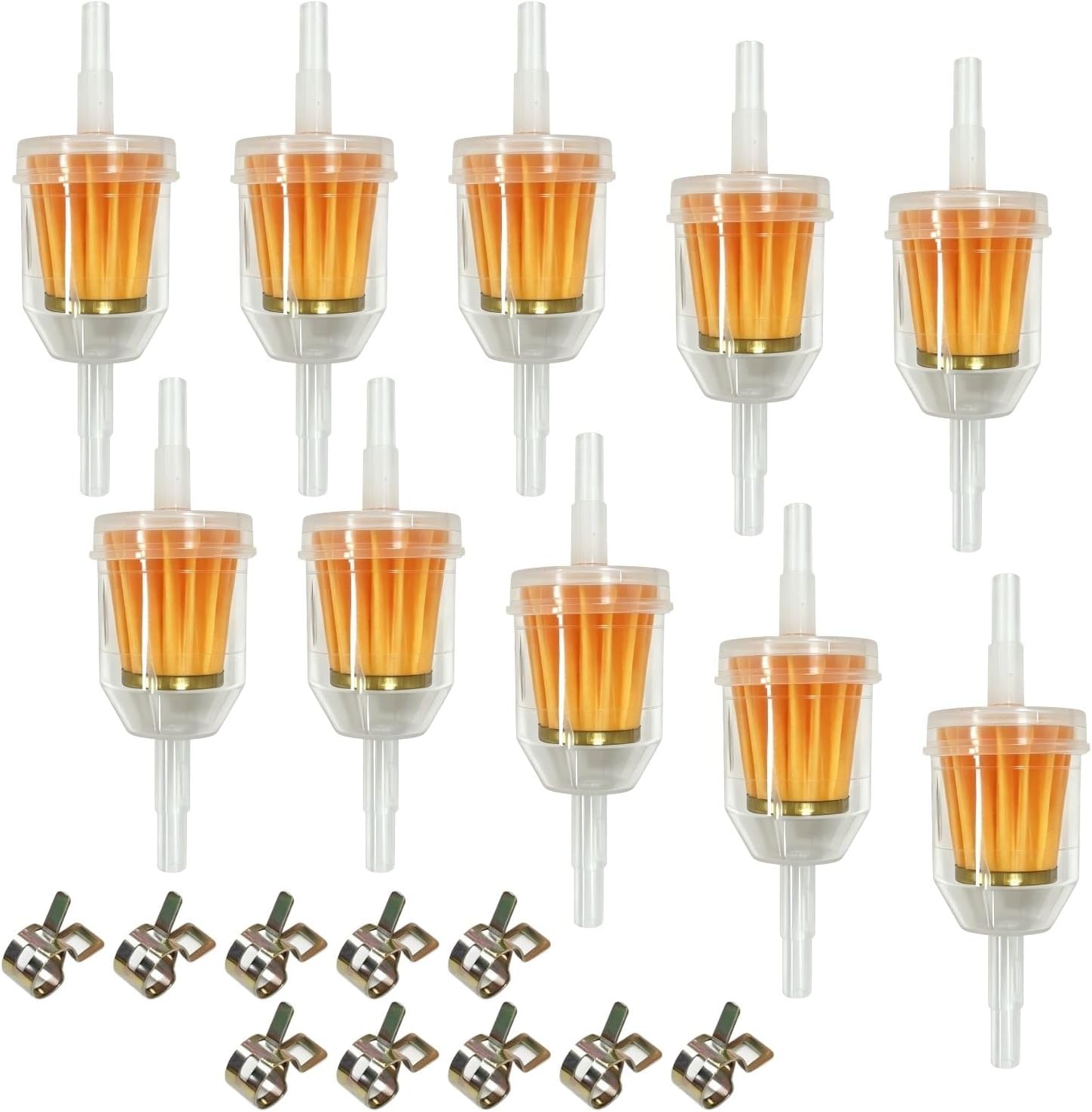 Packung Mit 10 Benzinfiltern, Kraftstofffiltern, Schlauchschellen