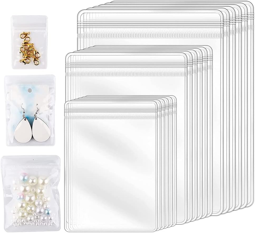 Packung Mit 150 Transparenten Ohrringbeuteln, 3 Größen, Wasserdicht, Dick, Wiederverwendbar, Für Schmuck, Ringe, Halsketten, Armbänder