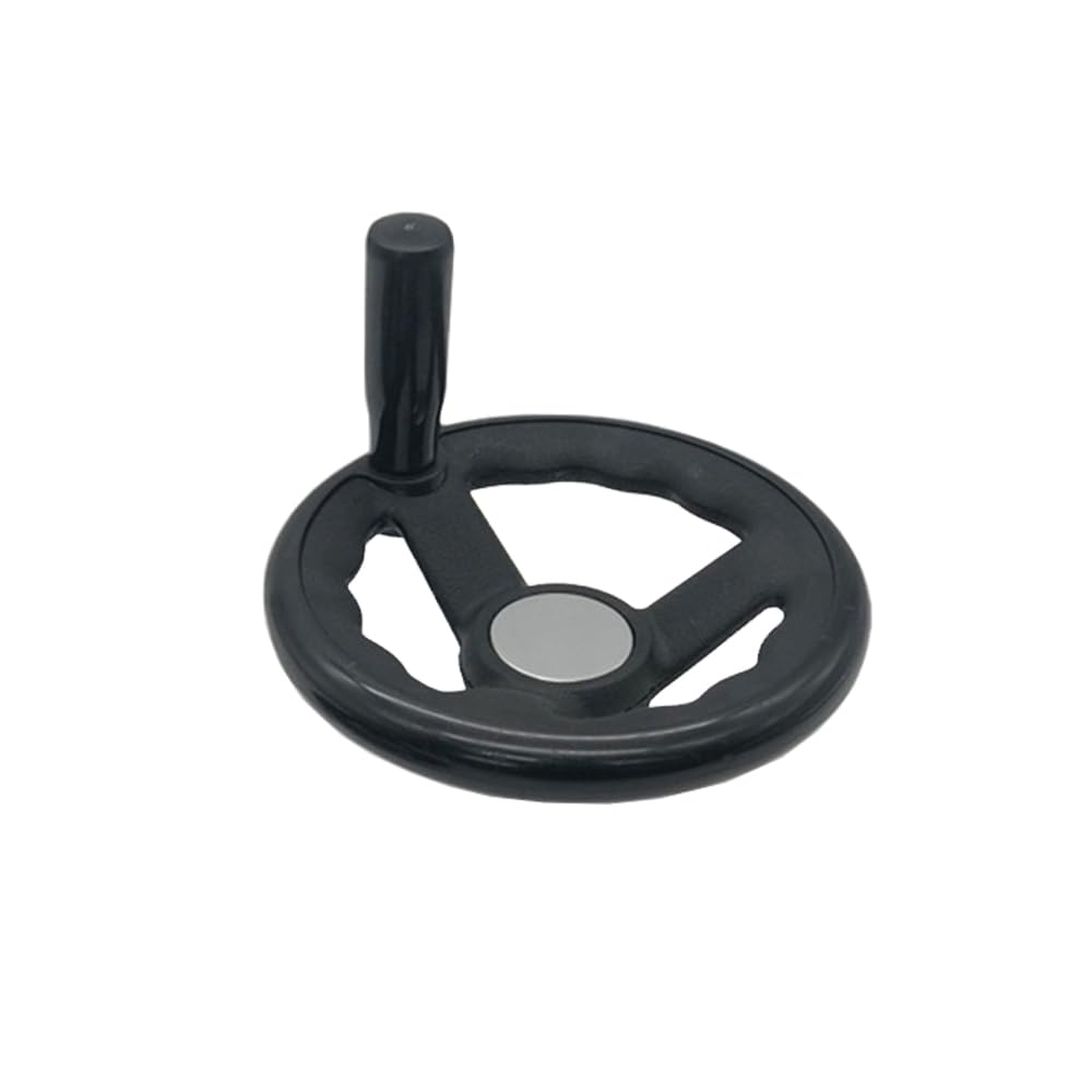 Rundes Handrad Mit Drehbarem Griff, 3 Speichen, 100 Mm Schwarzes Handrad Für Fräs- Und Drehmaschinen