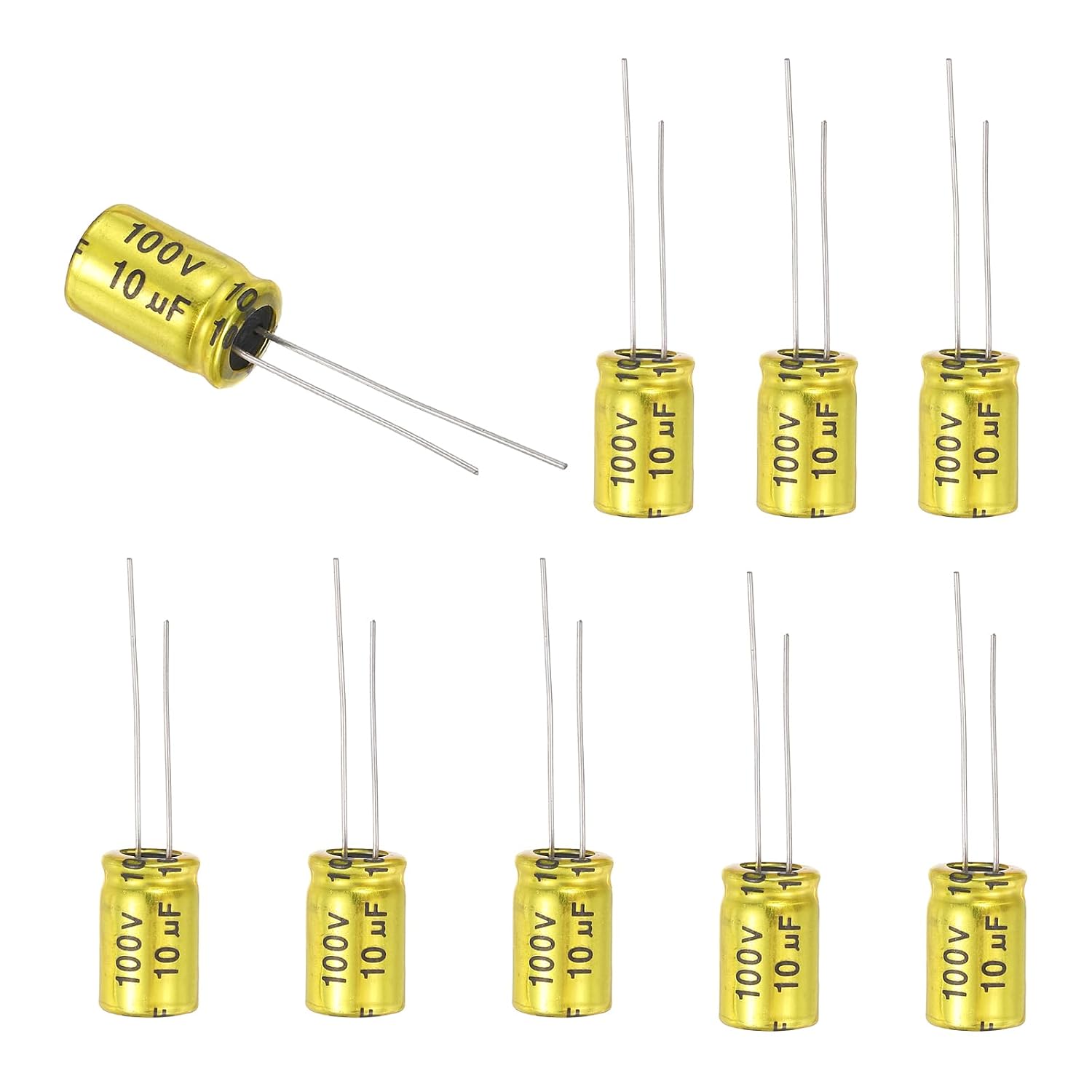 10 Stück Unpolarisierte Elektrolytkondensatoren 10 Μf 100 V, Aluminium-audiokondensatoren 13 Mm X 8 Mm Für Diy-audioprojekte, Hochtöner, Lautsprecher, Verstärker Und Autoradios
