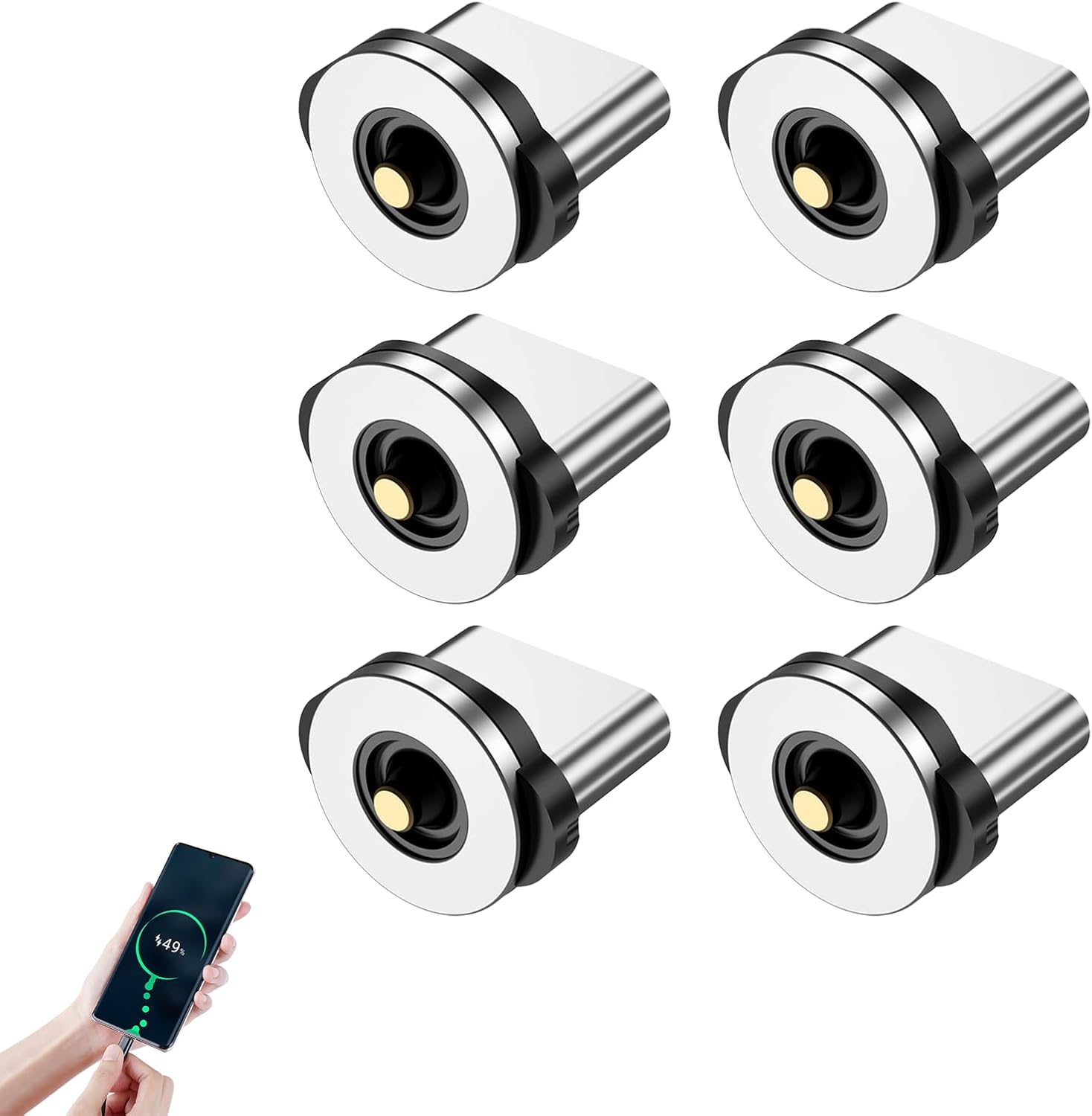 Stück Magnetischer Usb-c-anschluss, 1-poliger Magnetischer Anschluss Für Usb-c-ladeanschluss, Kompatibel Mit Magnetischen Ladekabeln Für Smartphones Und Tablets