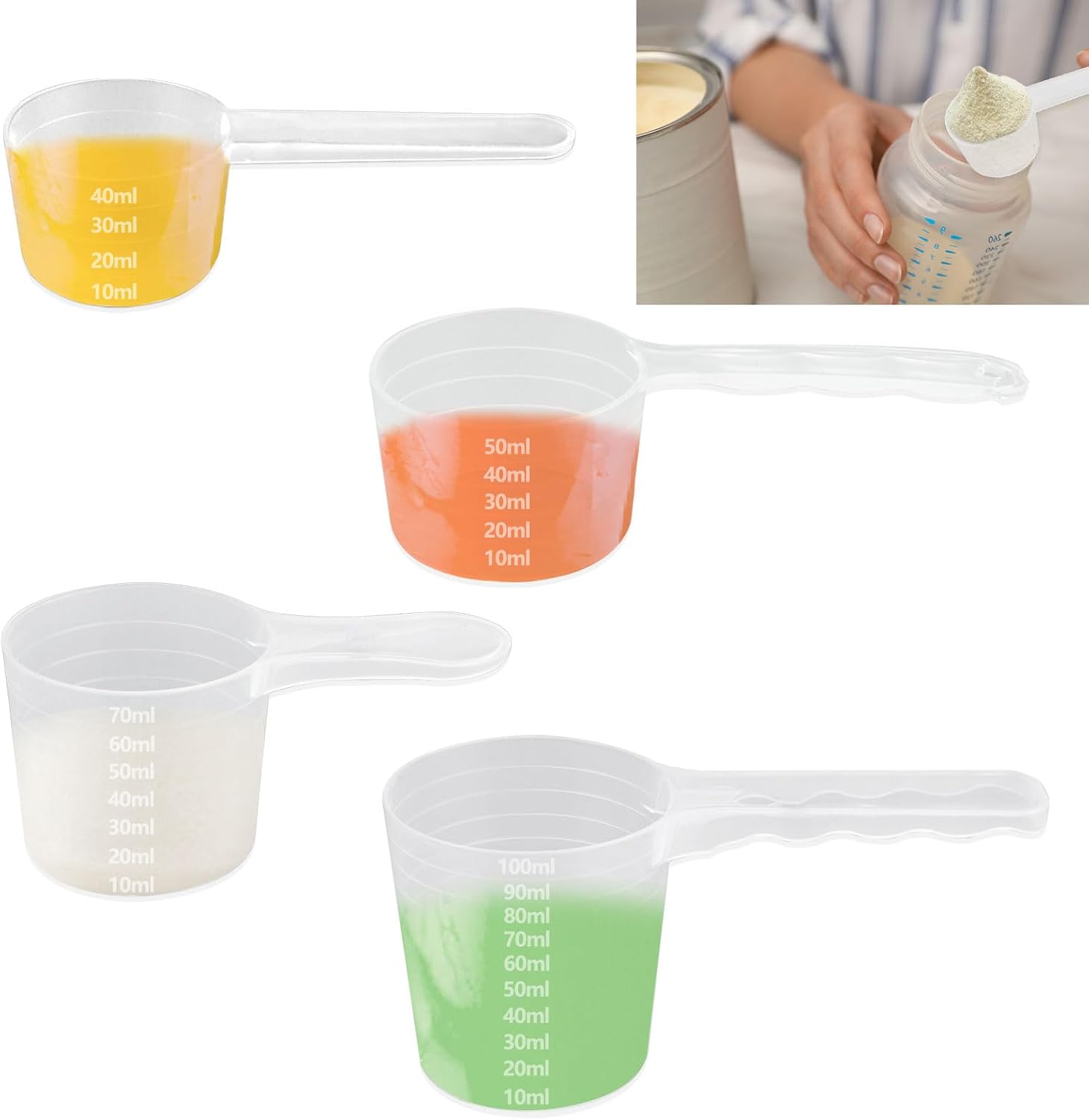 Transparente Messlöffel Aus Kunststoff, 40 Ml/50 Ml/70 Ml/100 Ml