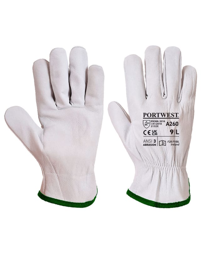 Fahrerhandschuhe Aus Schafleder, Grau, Größe 9