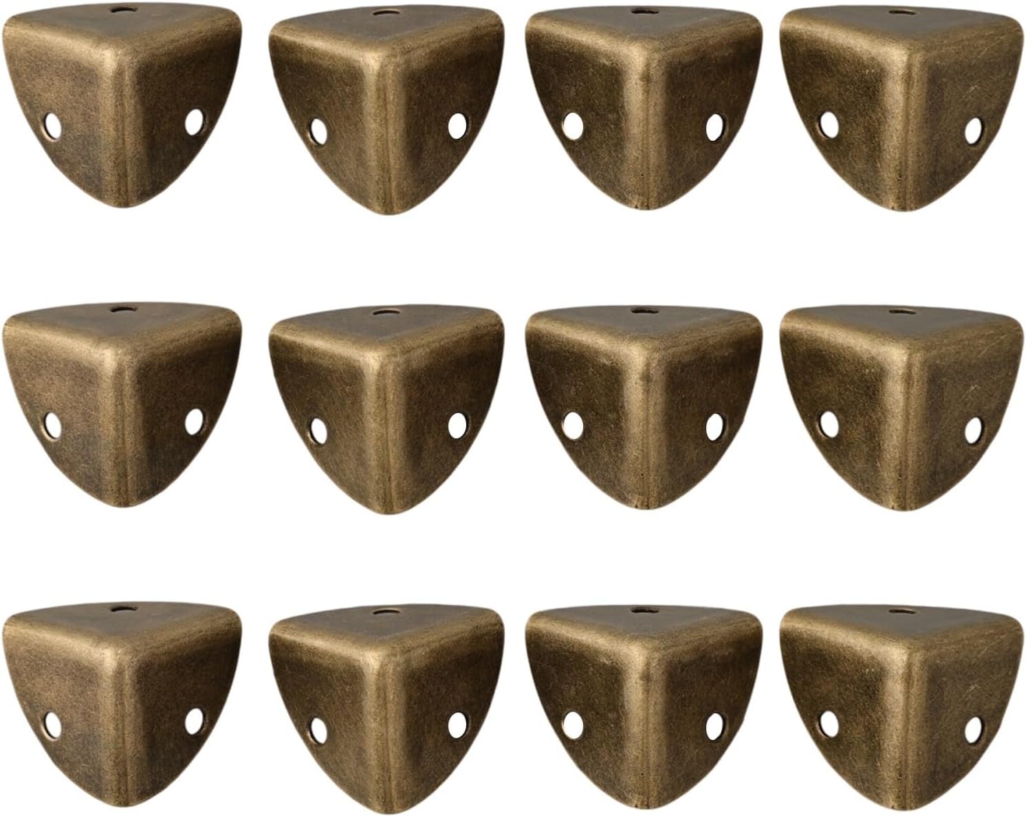Set Mit 12 Dekorativen Eckenschützern Aus Metall Für Schmuckkästchen Aus Holz – Klassische Eckenschützer Aus Zinklegierung Mit Schrauben Für Möbel, Schränke Und Schreibtische, 25 Mm, Bronzegrün