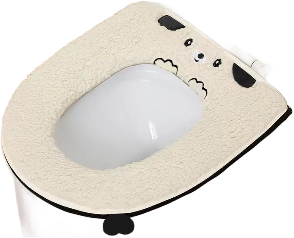 Wasserdichter, Warmer Toilettensitzbezug Aus Fleece Mit Reißverschluss