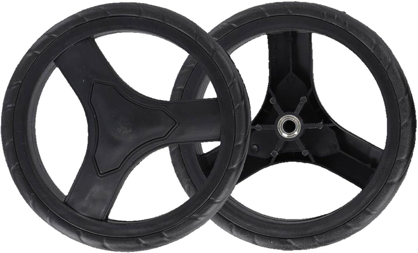 Set Mit 2 Ersatzrädern (170 Mm) Für Einkaufswagen Und -karren, Schwarze Und Silberne Gummiteile, 17 Cm Durchmesser, Für Den Einsatz In Supermärkten