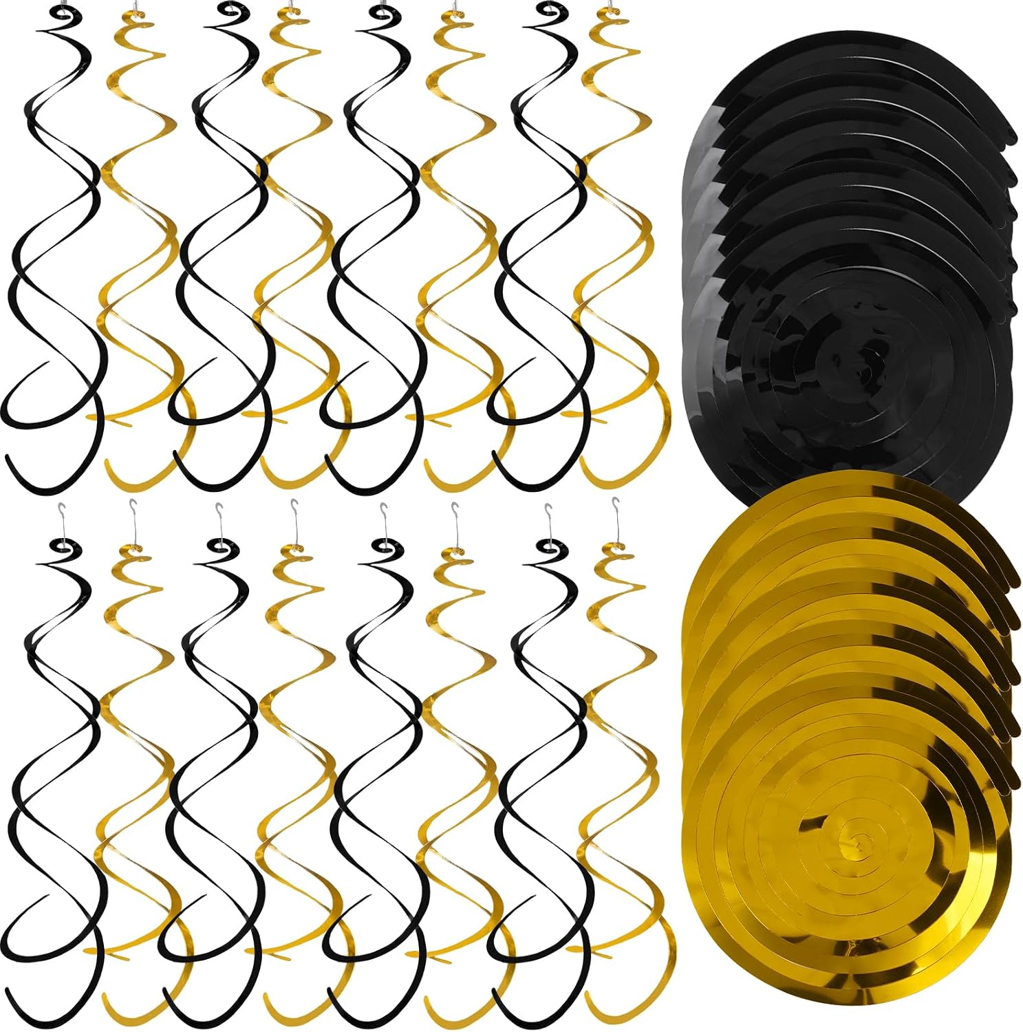 36-teiliges Hängespiral-set, Deckenwirbel, Schwarz Und Gold