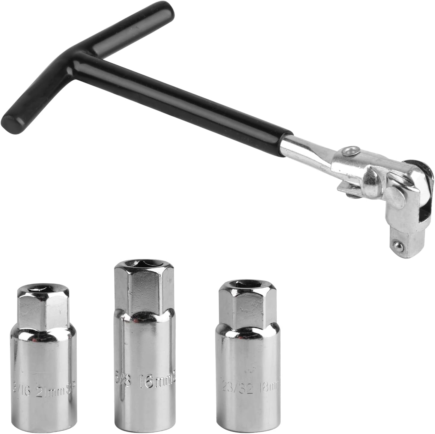Satz Mit 4 Zündkerzenschlüsseln 3/8" (16/18/21 Mm), Zündkerzenausbauwerkzeug, Für Autos Und Motorräder