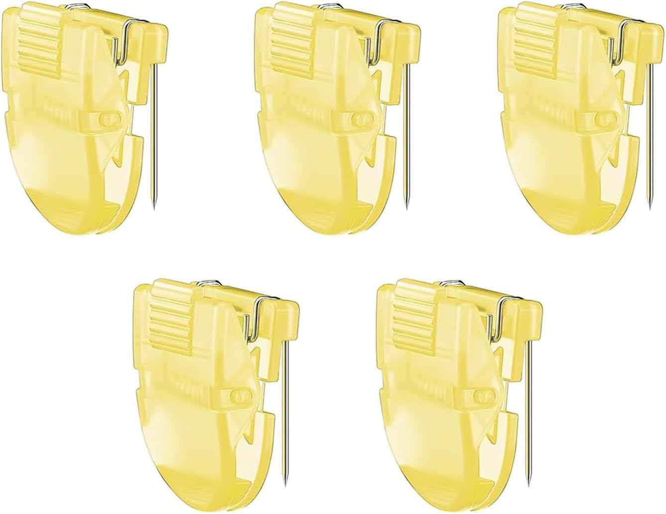 Set Mit 5 Stoff-wandclips Für Bürowände, Transparent Gelb