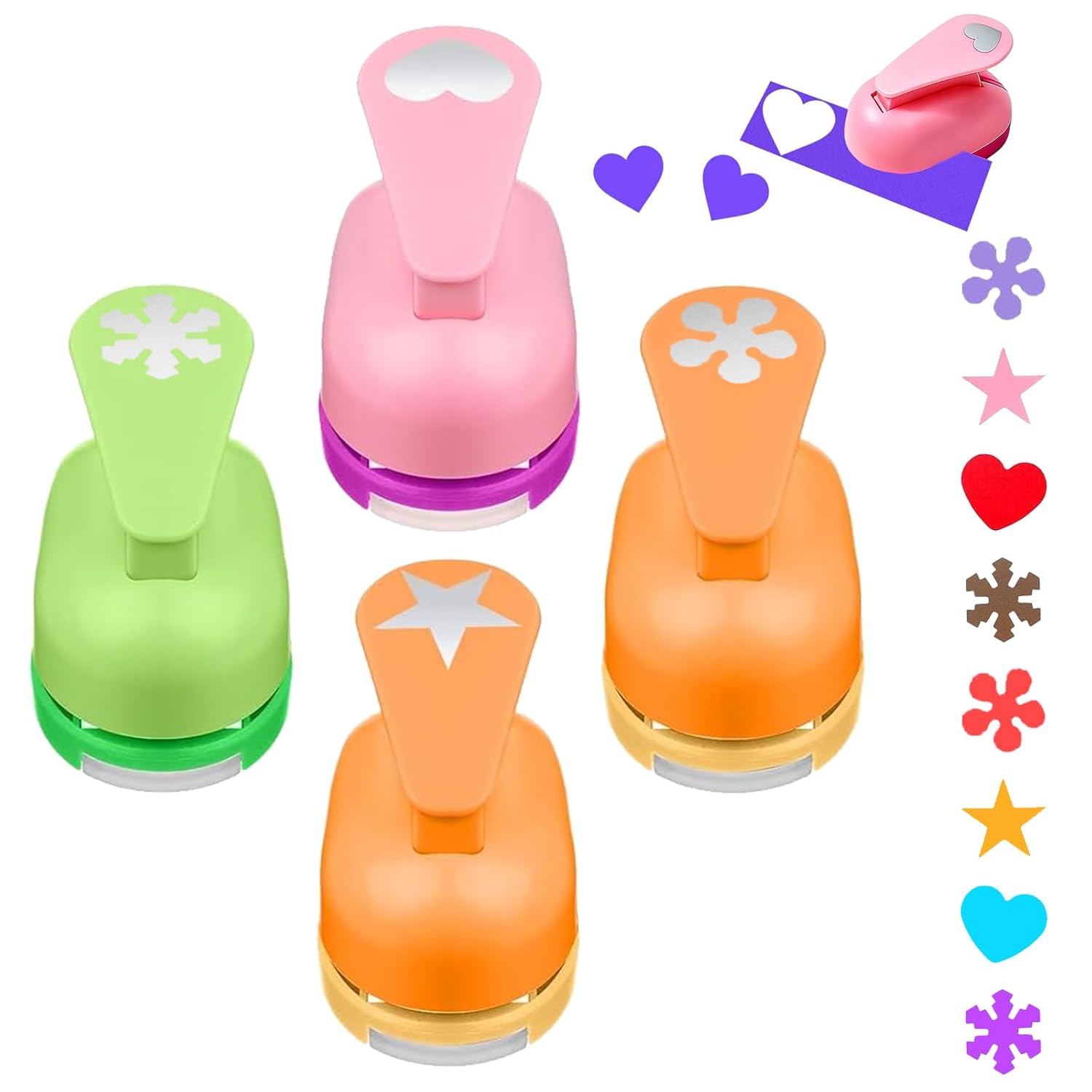 4-teiliges Scrapbooking-stanzerset, Dekoratives Papierstanzerset, Enthält Stern, Herz, Kirschblüte Und Schneeflocke Für Selbstgemachte Scrapbooking-geschenkanhänger