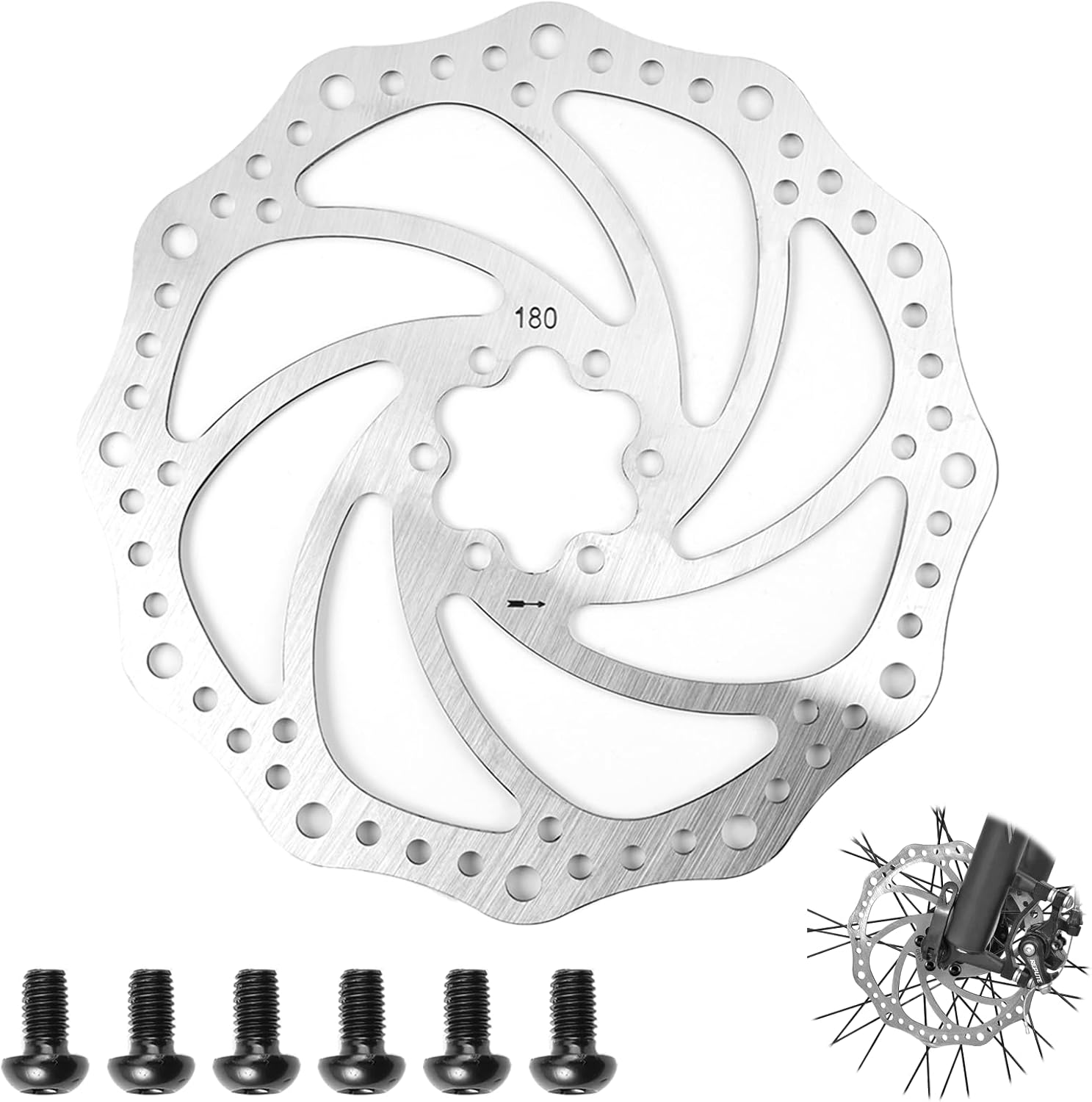 180-mm-stahlbremsscheibe Mit 6 Schrauben, Kompatible Bremsscheibe