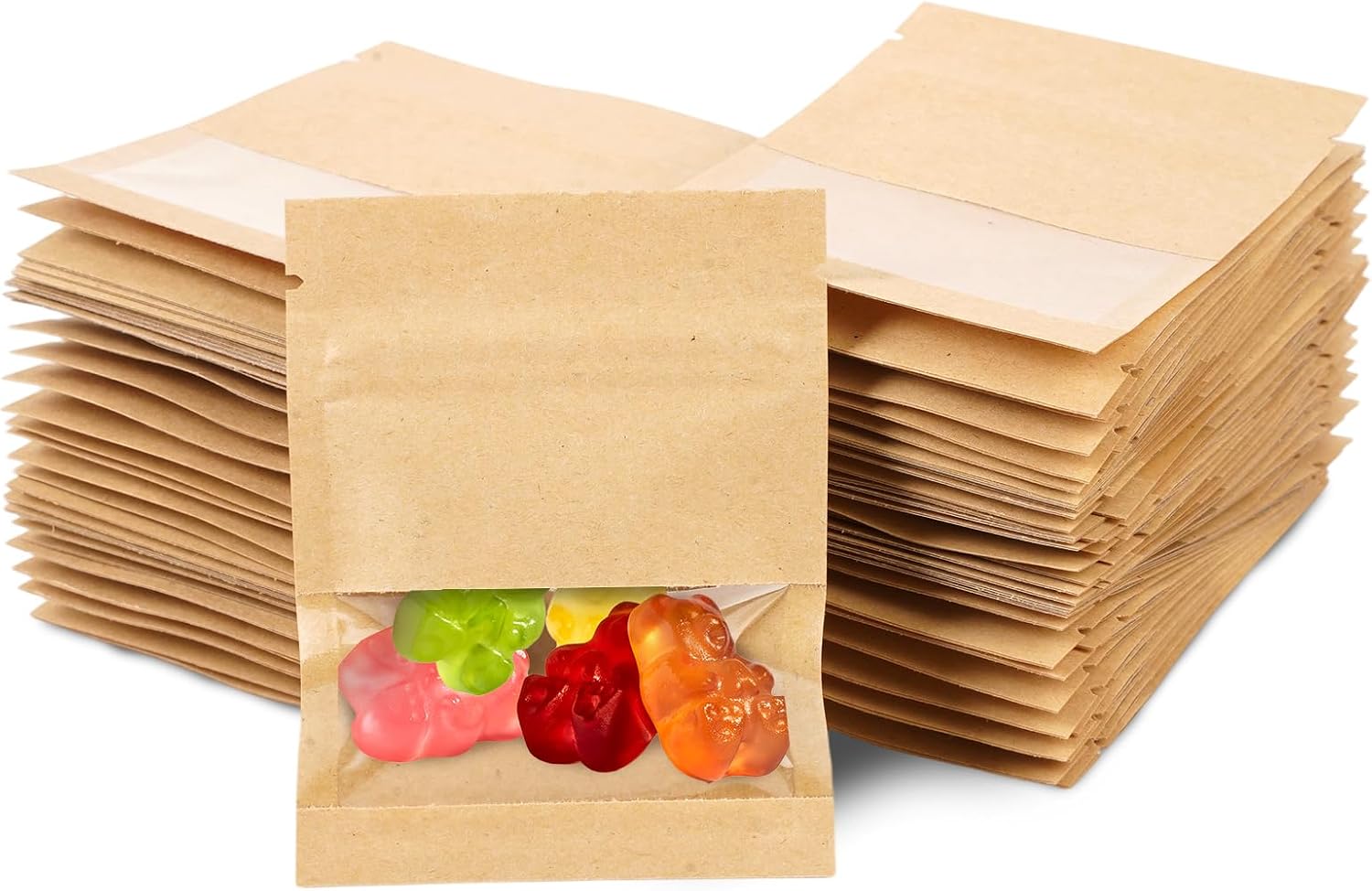 100 Stück Kraftpapiertüten, Wiederverschließbare Braune Kraftpapier-saatguttüten