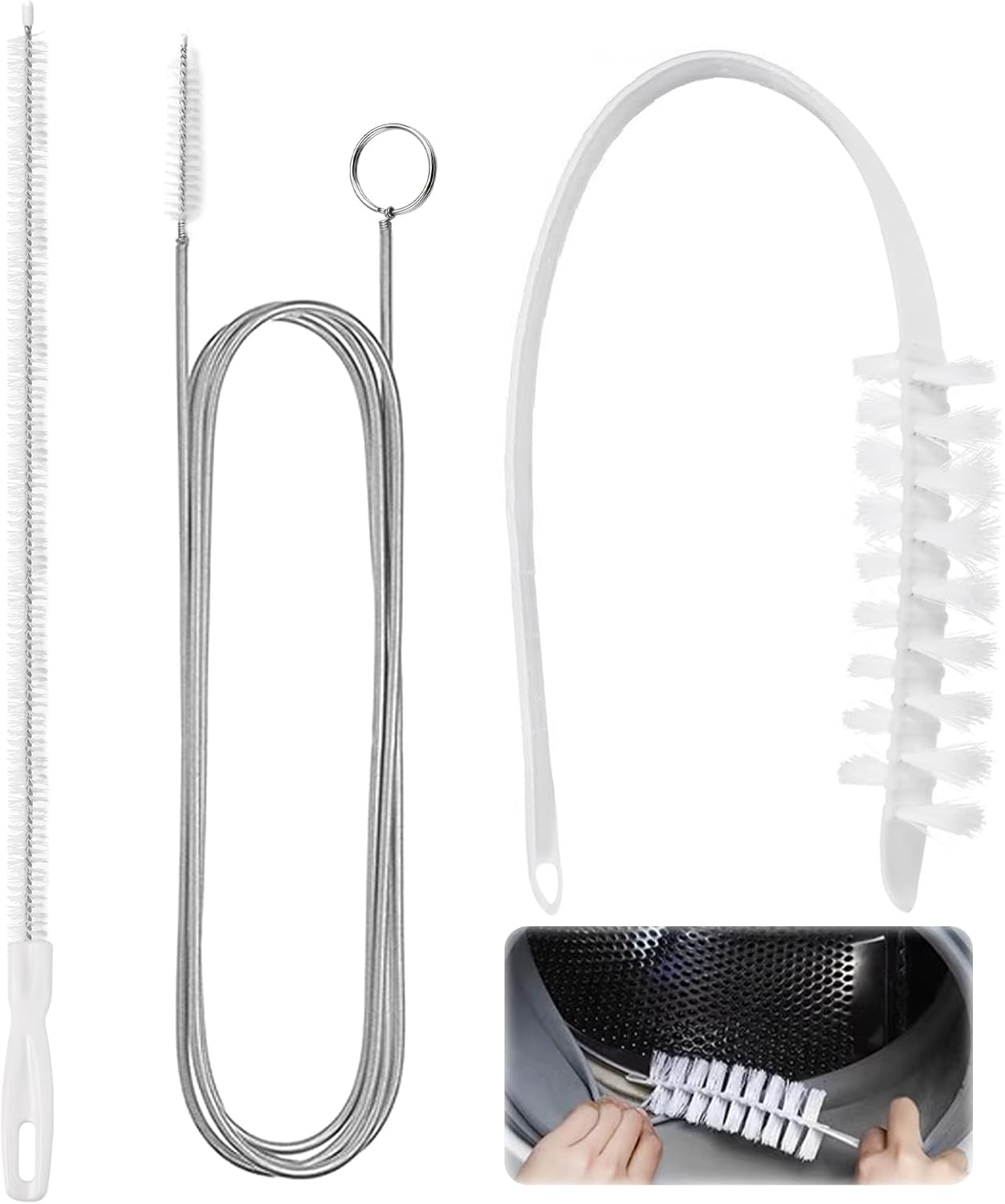 Set Mit 3 Langstieligen Trommelreinigungsbürsten Für Waschmaschinen
