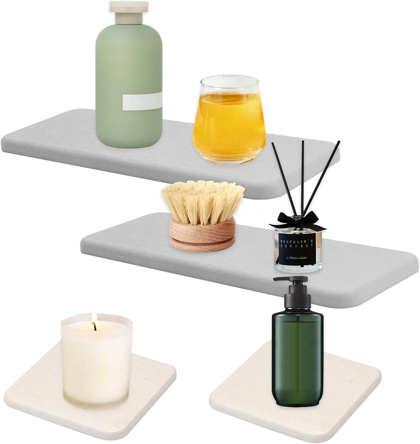 4-teiliges Set Wasserabsorbierender Steintabletts Für Spülbecken, Untersetzer
