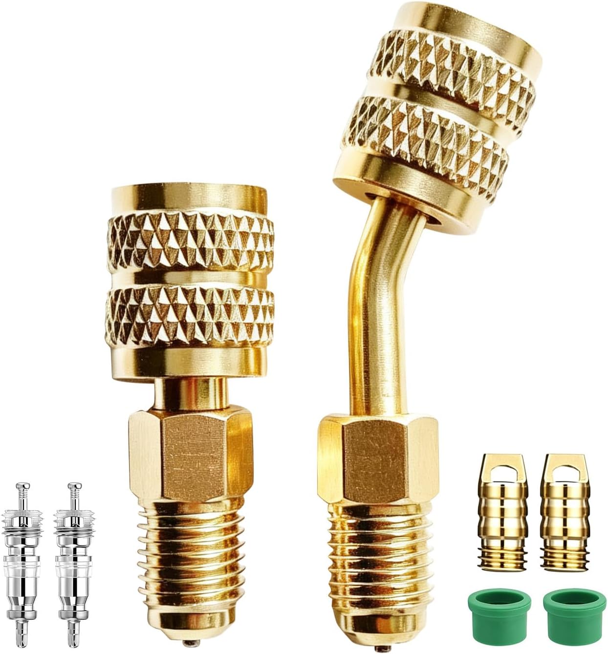 Set Mit 8 Adaptern Für R32-kältemittel, 6,35 Mm (1/4") Innengewinde Auf 6,35 Mm (1/4") Außengewinde, Kompatibel Mit R-32-tanks Und Split-systemen