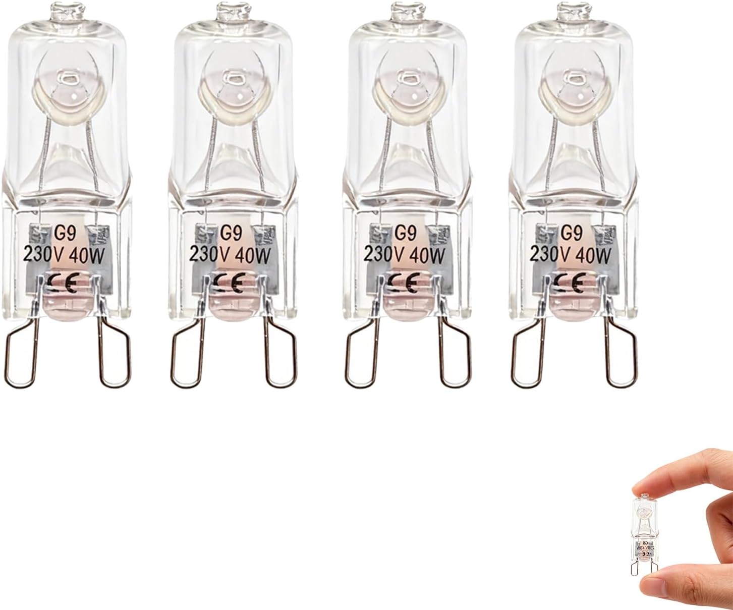 Stück G9-halogen-ofenlampen, 40 W, 230 V, 300 °c Hitzebeständig, 360°-beleuchtung, Sofortiges Licht, Standard-g9-sockel, Kompatibel Mit Mikrowellen, Dunstabzugshauben, Tischlampen Und Deckenleuchten