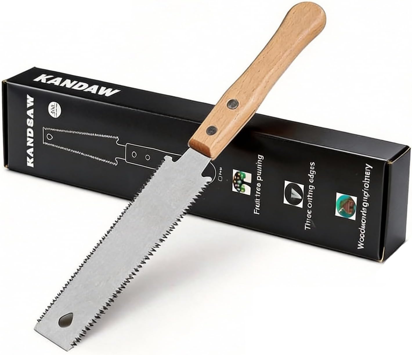 Doppelschneidige Japanische Säge, Feine Doppelzahn-holzsäge 11/17 Tpi Für Heimwerkerprojekte, Kleine Handliche Zugsäge Mit Holzgriff Für Präzise Und Bündige Schnitte Bei Der Holzbearbeitung