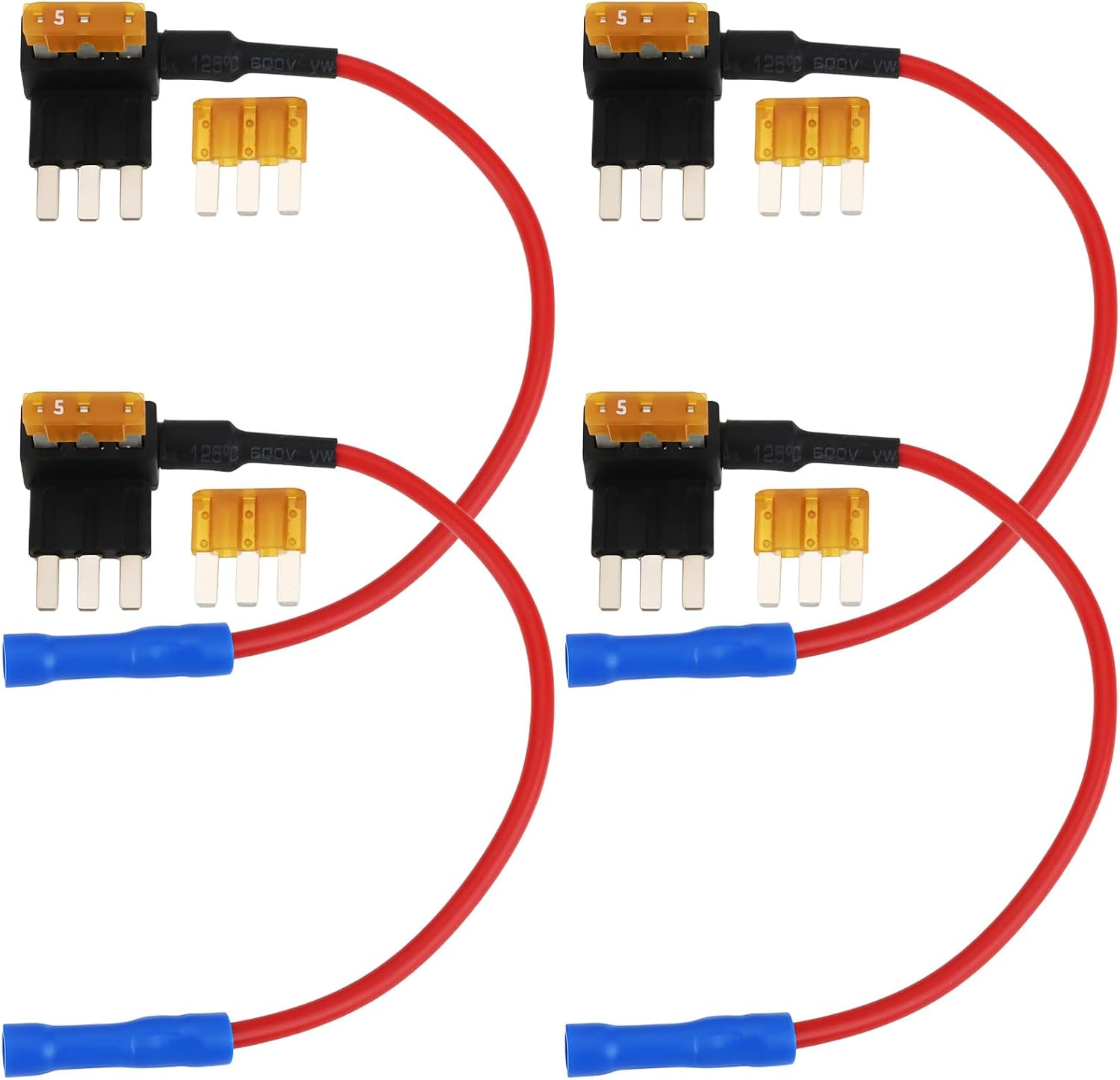 Micro3 12v-kompatibles Sicherungsadapter-set, 4er-pack Mit 5a-sicherungen Für Led-unterbodenbeleuchtung, Dashcams Und Gps-geräte