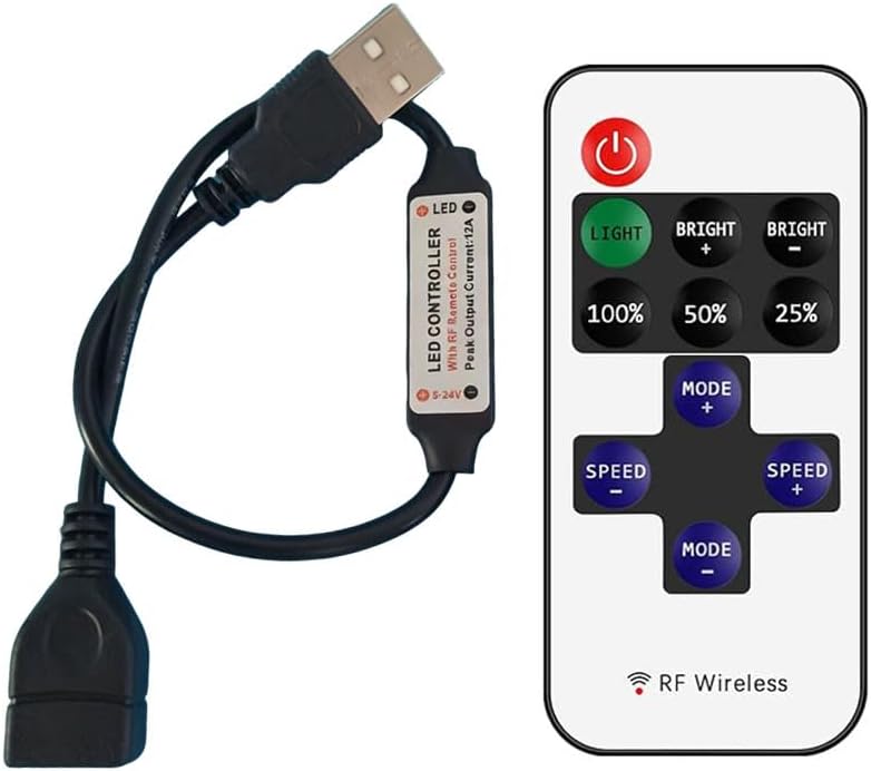 Funkfernbedienung Mit 11 Tasten Für 5-24v Led-streifen (einheitlich), Schwarz
