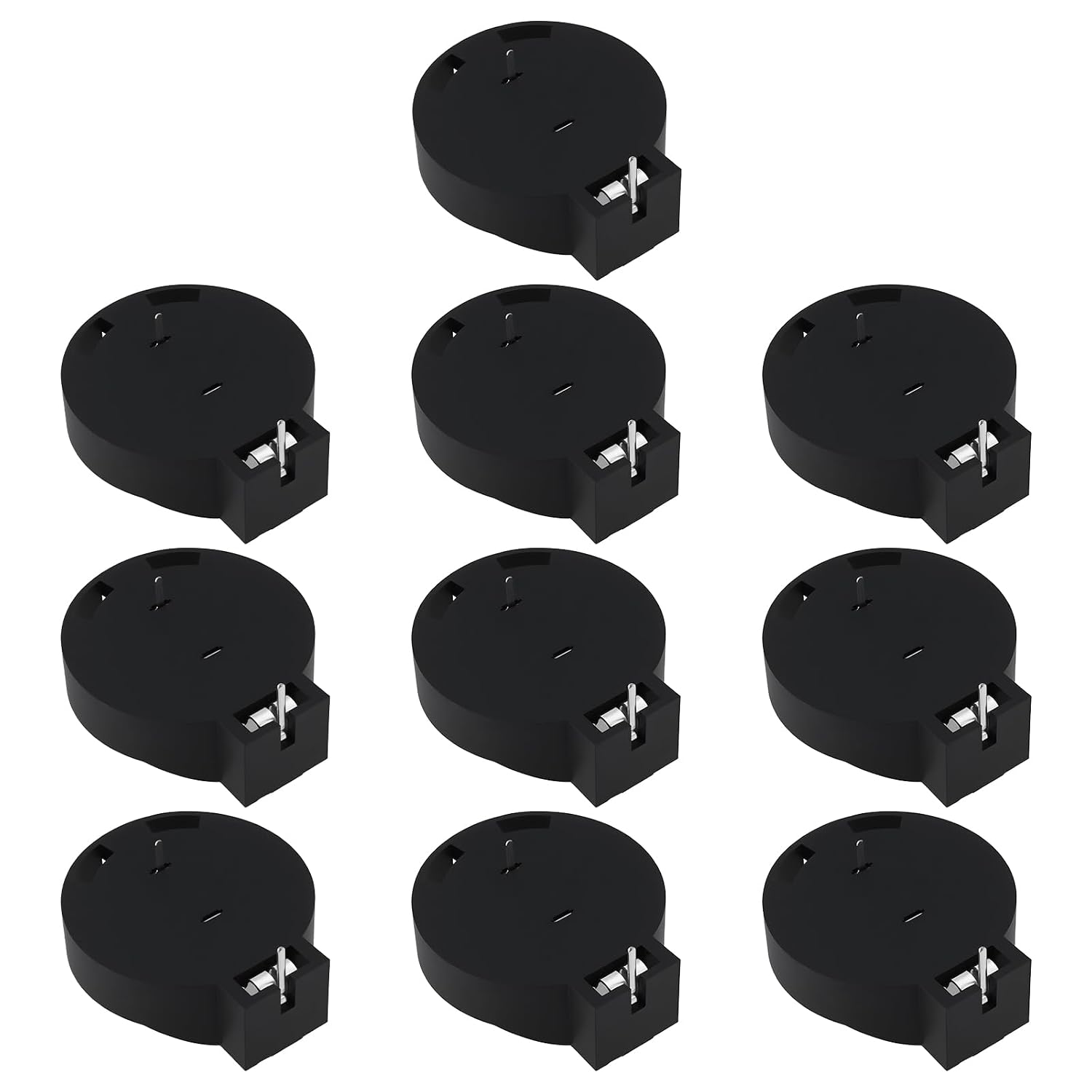 10er-pack Knopfzellenhalter Für Cr2450-batterien, 29,6 X 20,3 X 9,6 Mm, Schwarz