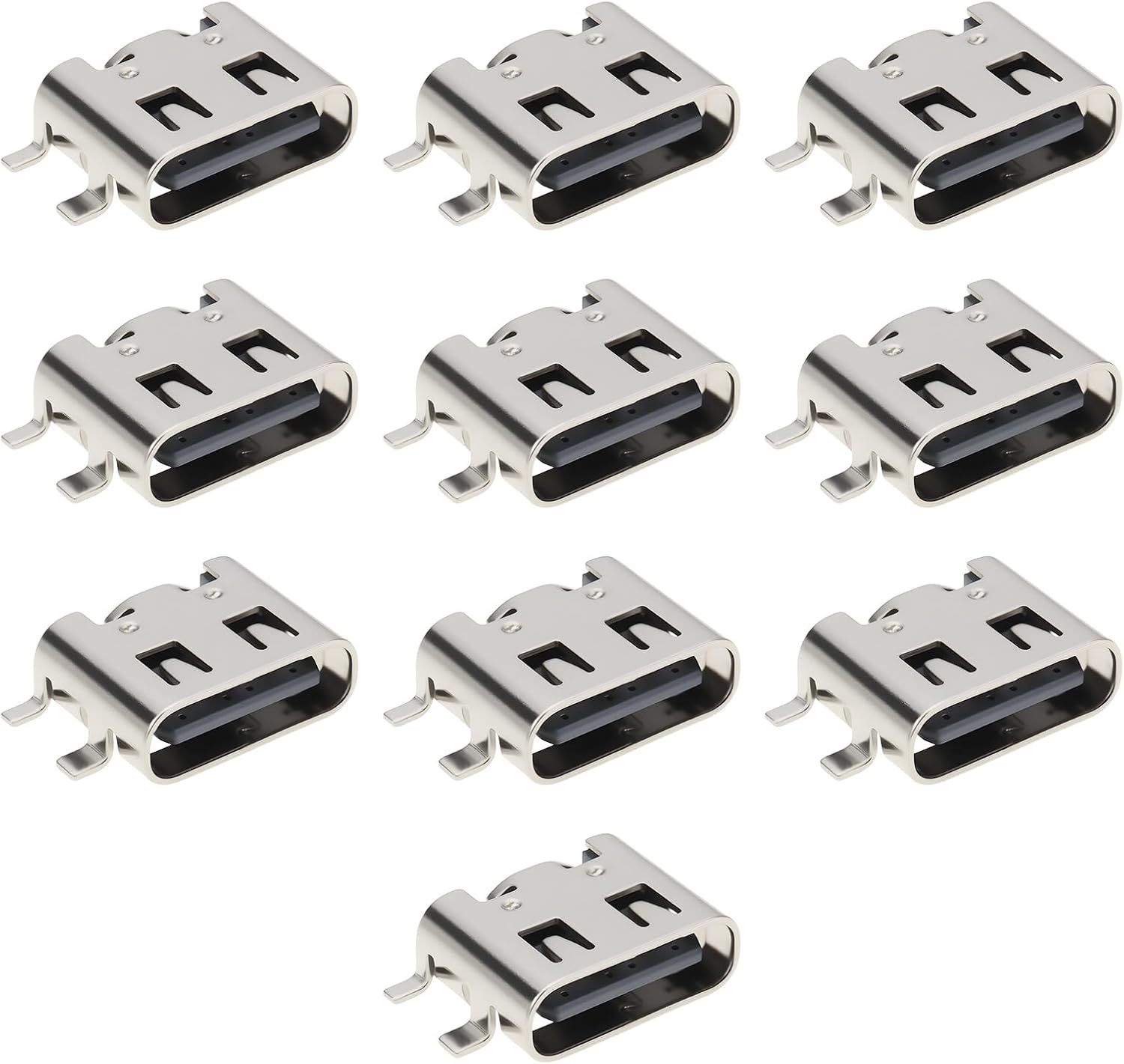 Packung Mit 10 6-poligen Usb-typ-c-anschlüssen – Smd-buchse (weiblich) – Kompatibel Mit Kleinen Elektronischen Geräten