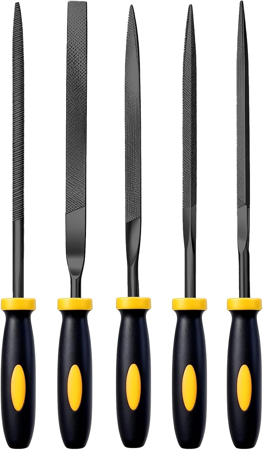 5-teiliges Präzisions-metallfeilenset, Feilensatz Aus Kohlenstoffstahl, Handwerkzeuge Für Elektriker Und Zangen, Für Maniküre, Zum Schärfen Von Angelhaken, Zur Schlüsselreparatur Und Zum Schärfen Von