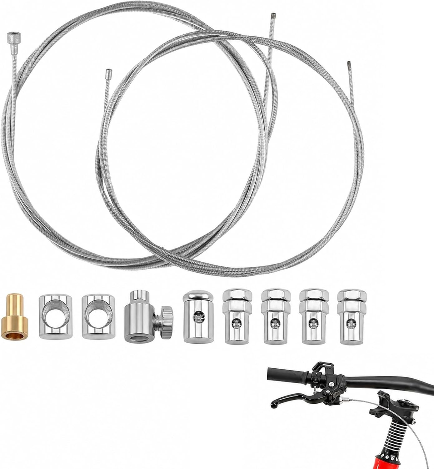 Gaszug Für Rasenmäher, Passend Für Briggs & Stratton Rasenmäher, Für Notfallreparaturen Und Pannenhilfe, 2 Stück À 2 Meter Mit 9 Anschlüssen (ø 1,5 Mm Und Ø 2,0 Mm)