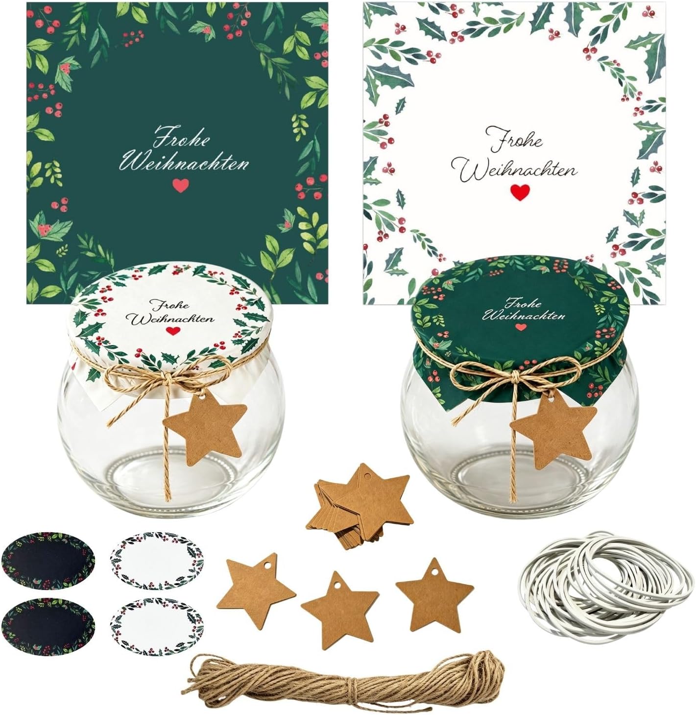 Set Mit 40 Weihnachtsgeschenkanhängern Für Kleine Marmeladengläser