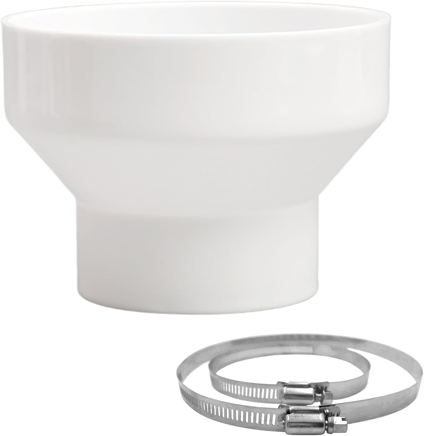 Reduzierstück 150 Auf 100 Mm – Abluftschlauch – Lüftungsschlauchadapter 150 Auf 100 Mm – Mit 2 Edelstahlklemmen – Rundschlauch Für Lüftungssystem