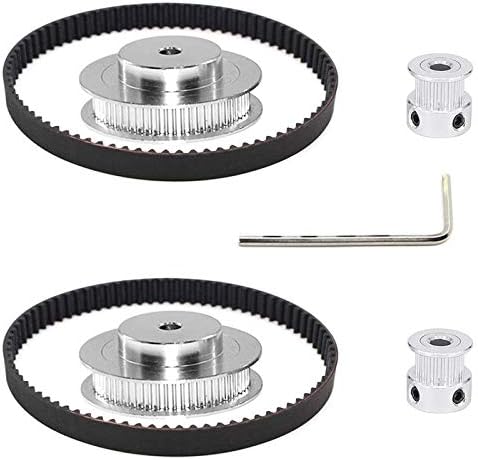 Sätze 2gt-steuerzahnräder, 20 Und 60 Zähne, 5 Mm Bohrung, 2 Aluminium-steuerriemenscheiben, 2 Stück, 200 Mm Lang, 6 Mm Breit, Riemen
