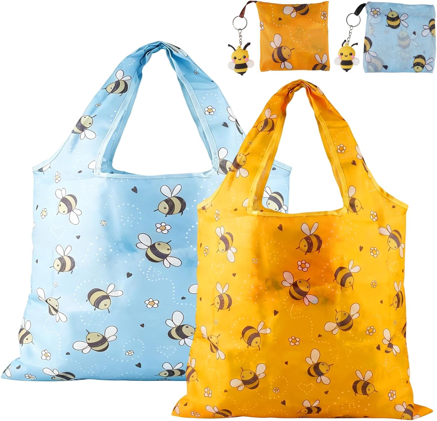 2-teiliges Set Faltbarer Einkaufstaschen Im Beutel, 40 X 46 Cm/40 X 40 Cm
