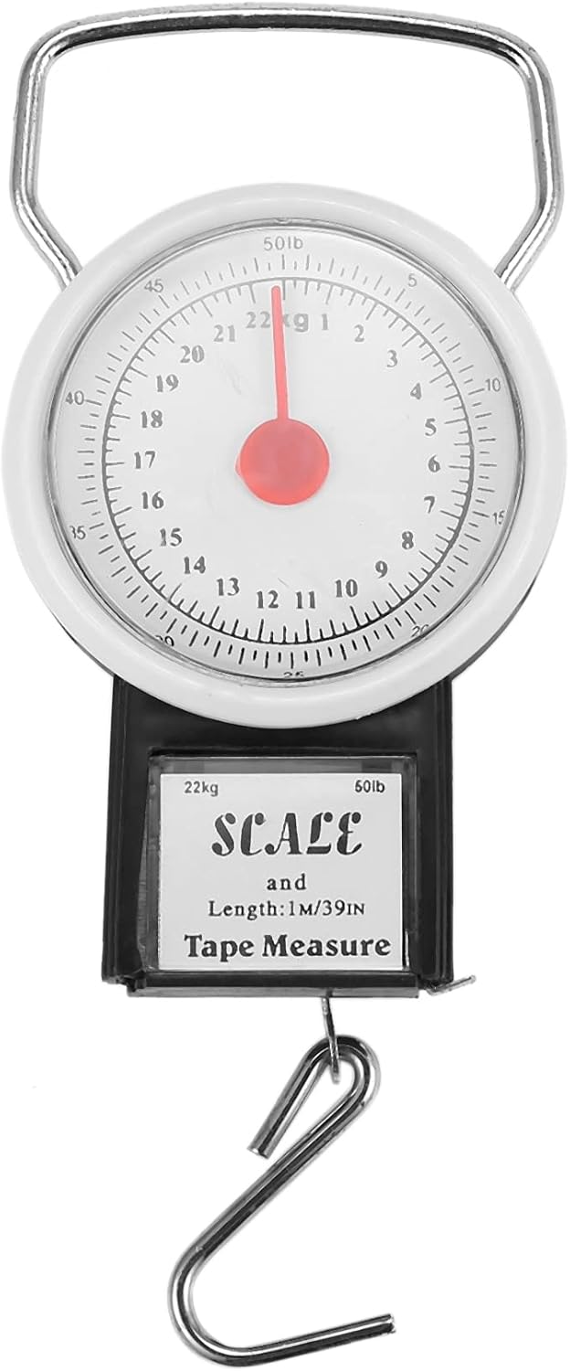Tragbare Reisewaage Mit Haken Zum Aufhängen Am Koffer, 22 Kg, Maßband