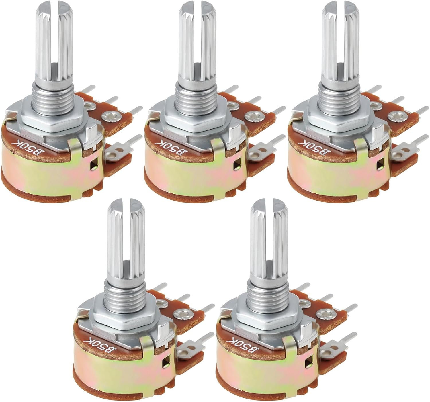 Stück Dual 6-pin B50k Drehpotentiometer Mit 13-mm-achse Für Lautstärkeregelung Von Stereoanlagen Und Synthesizern