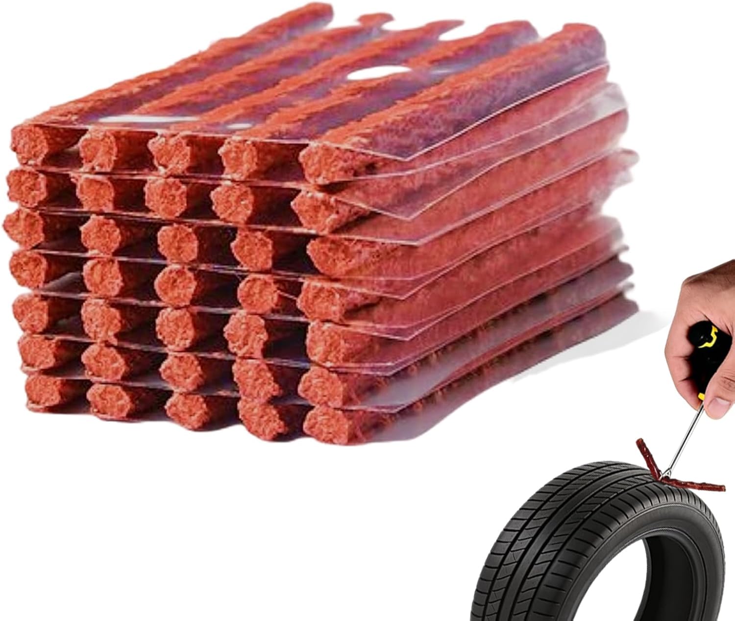 35-teiliges Reifenreparaturset, Autoreifenreparaturset, Notfall-reifenstopfen Für Reifenpannen, Reifenreparaturset Für Autos Und Motorräder, Autoreifenstopfen-set