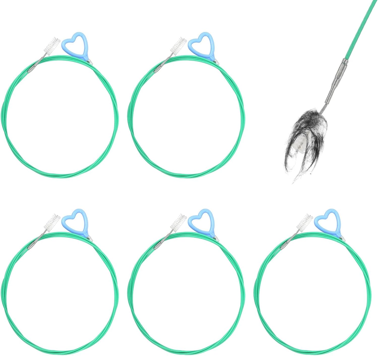 5-teiliges 76 Cm Abflussreinigungsset Unzerbrechliche Metall-abflussreiniger Für Waschbecken, Badewannen, Duschen Und Verstopfte Rohre