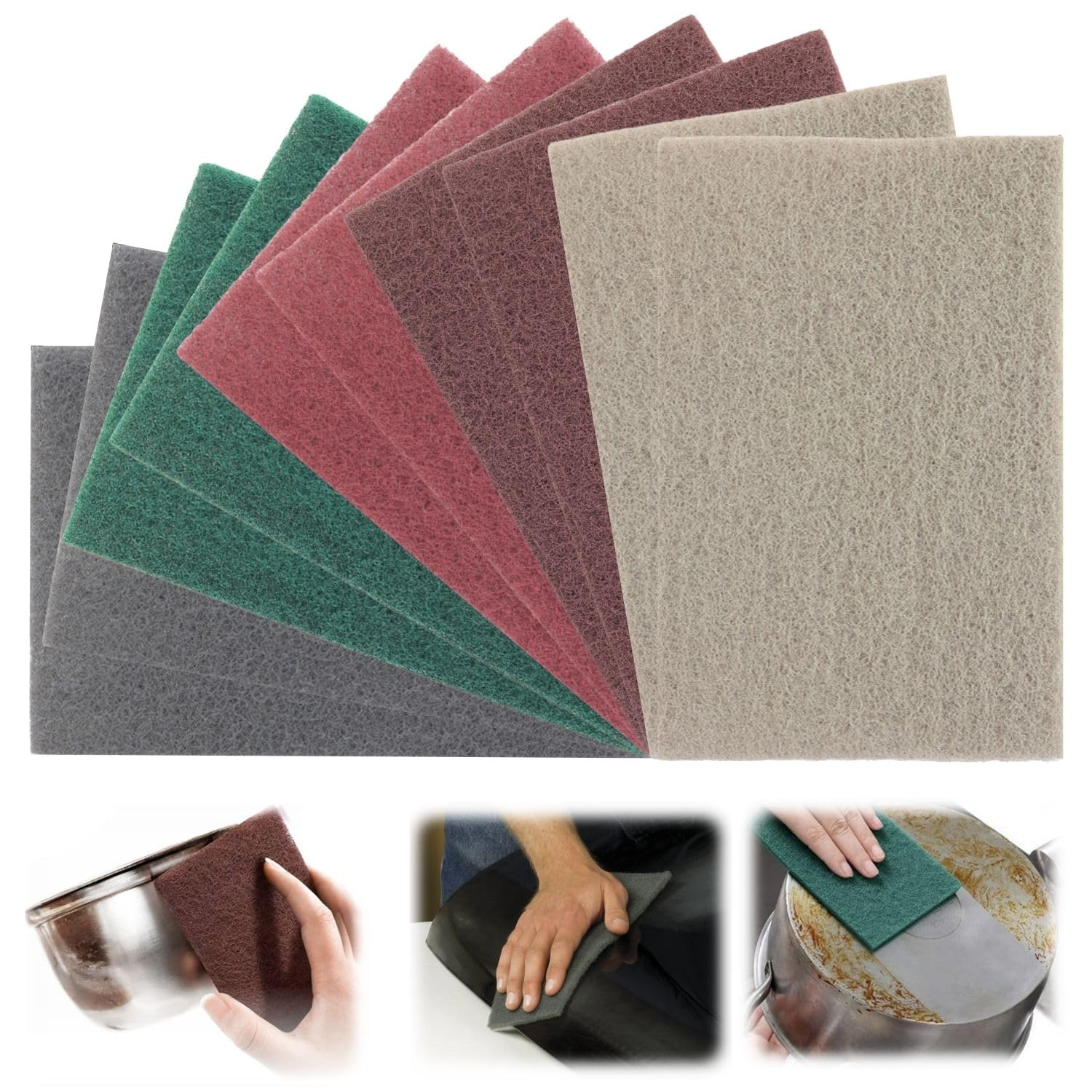 Packung Mit 10 Schleifblättern Für Metall – Polar Schleifmittel – 150 X 230 Mm – Körnung 3000/1500/1000/800/600 – Für Holz, Edelstahl Und Metall