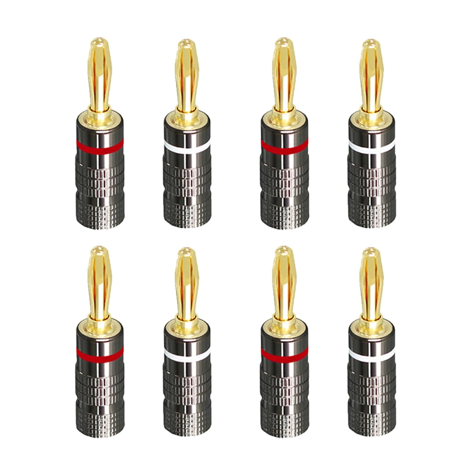 Stück Hochwertige, 24 Karat Vergoldete Bananenstecker Für Audiosysteme, Verstärker, Lautsprecher Und Heimkino – Kompatibel Mit Kabeln Von 12-18 Awg