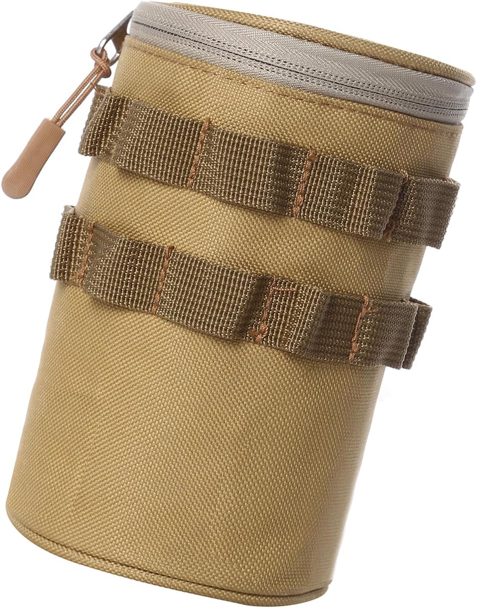 Outdoor-flaschenaufbewahrungstasche Mit Tragegriff, Ideal Zum Wandern, Campen, Arbeiten Und Fitness, Mit Reißverschlusstaschen (khaki)