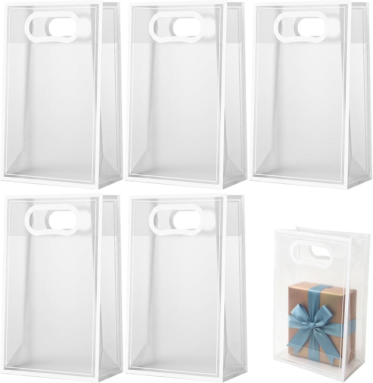Stück Transparente Geschenktüten (24 X 15 X 8 Cm), Transparente Geschenkbeutel