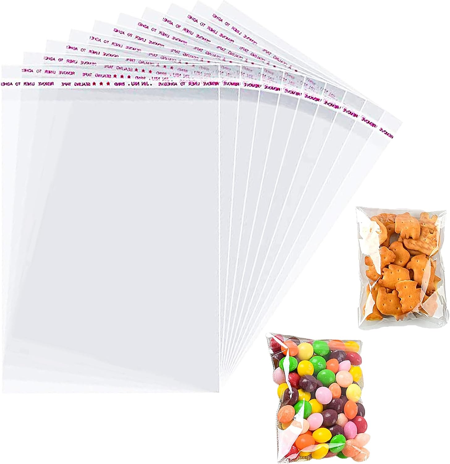 Packung Mit 100 Wiederverschließbaren Zellophantüten – 10 X 18 Cm – Mini-selbstklebebeutel Mit Verschluss Für Süßigkeiten, Kekse Und Geschenke