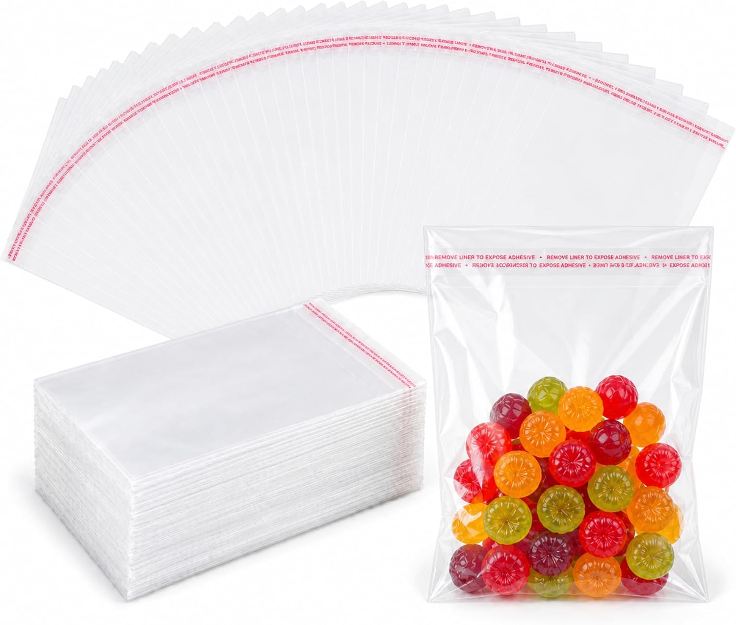 Packung Mit 200 Selbstklebenden Zellophantüten – 12 X 18 Cm – Mit Verschluss – Für Süßigkeiten, Kekse Und Geschenke