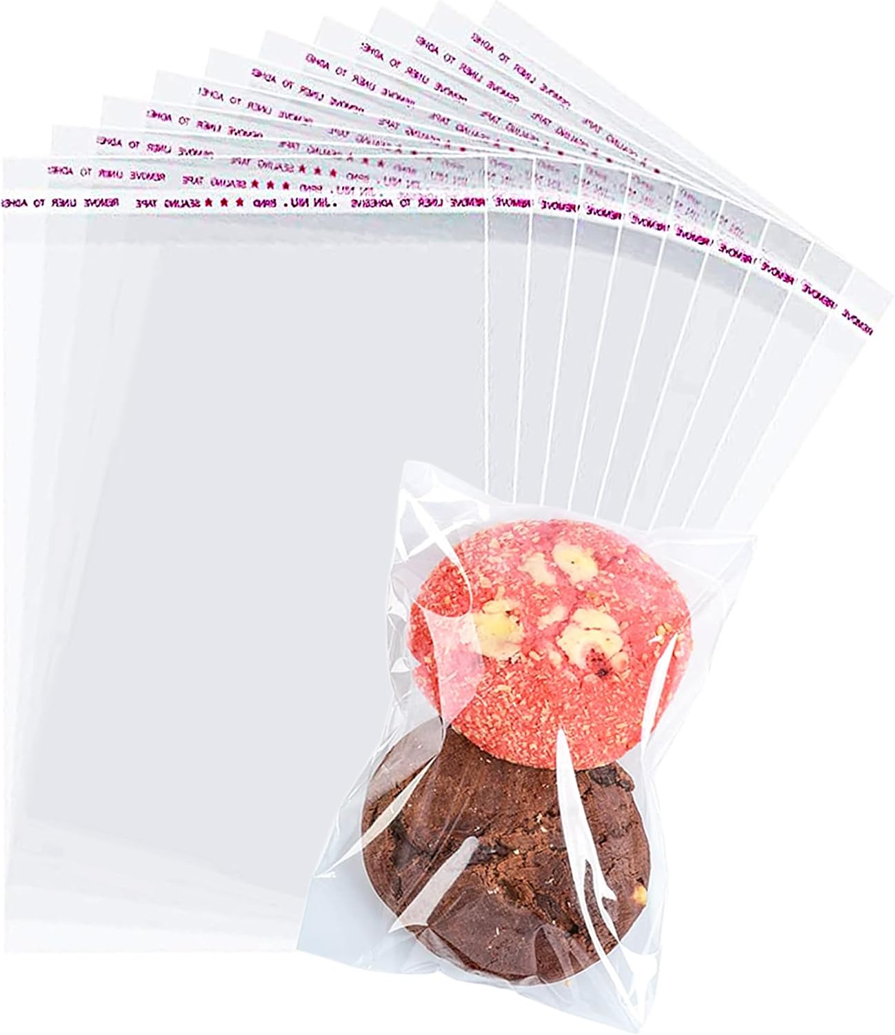 Packung Mit 100 Zellophantüten – Wiederverschließbarer Kunststoff – 8 X 16 Cm – Mit Verschluss – Für Süßigkeiten, Kekse Und Geschenke