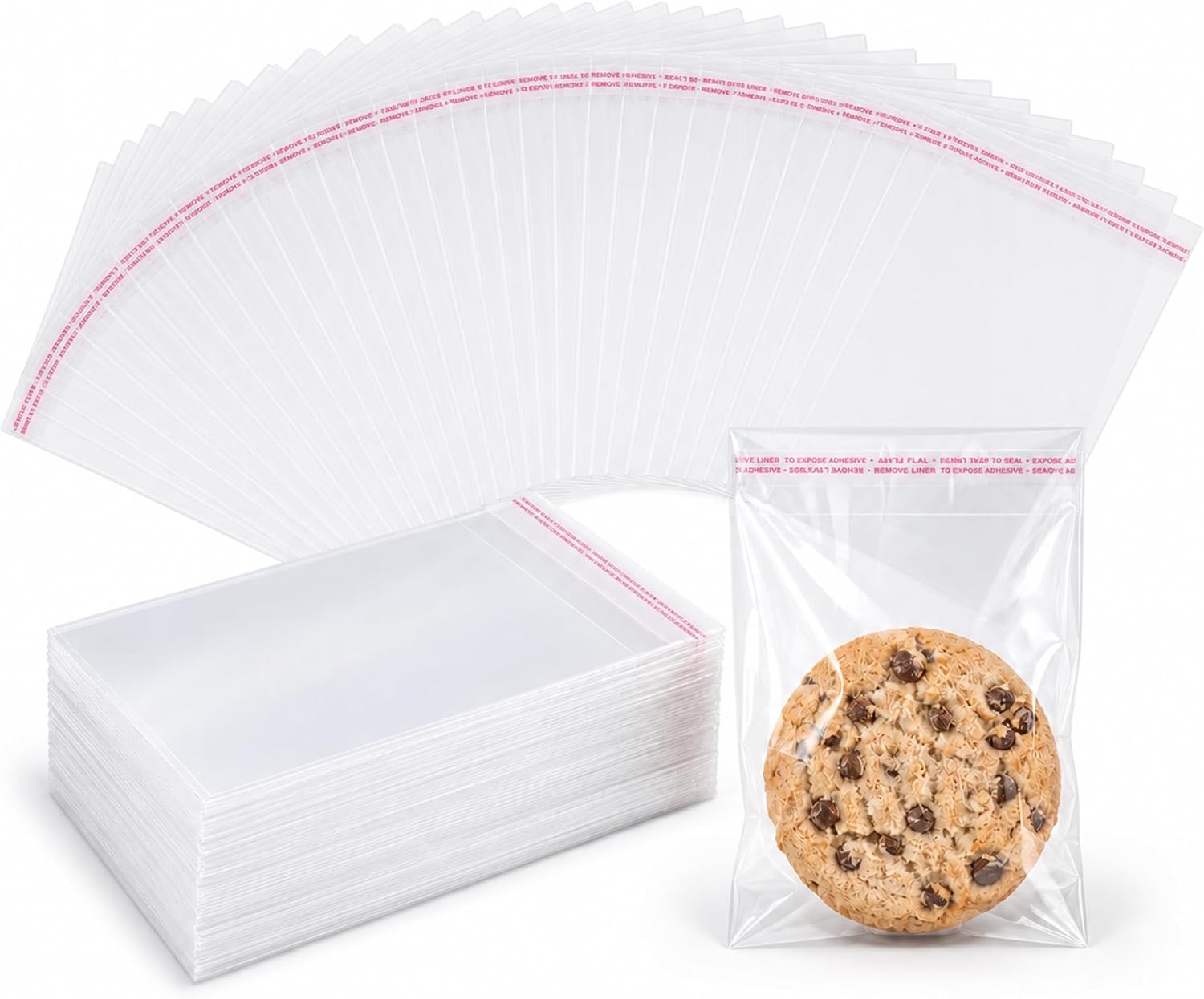 Packung Mit 200 Selbstklebenden Zellophantüten – 7 X 10 Cm – Wiederverschließbar – Für Süßigkeiten, Kekse Und Geschenke