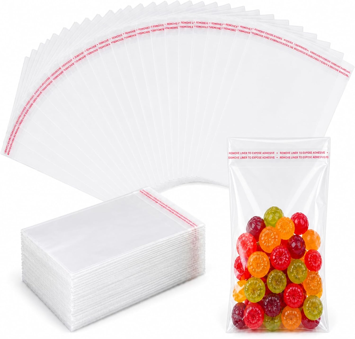 Packung Mit 200 Wiederverschließbaren Zellophanbeuteln (9 X 17 Cm) – Kleine, Selbstklebende Verpackungsbeutel Für Süßigkeiten, Opp-beutel Mit Verschluss Für Kekse Und Geschenke