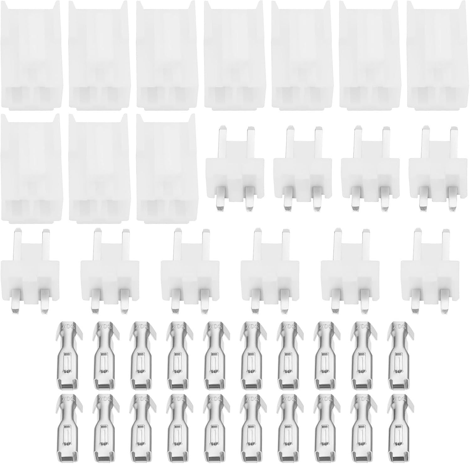 Packung Mit 10 Jst Vh 3.96 ¨¤ 2-poligen Verdrahtungsverbindern Mit Stecker Und Buchse, Geeignet Für Leiterplatten