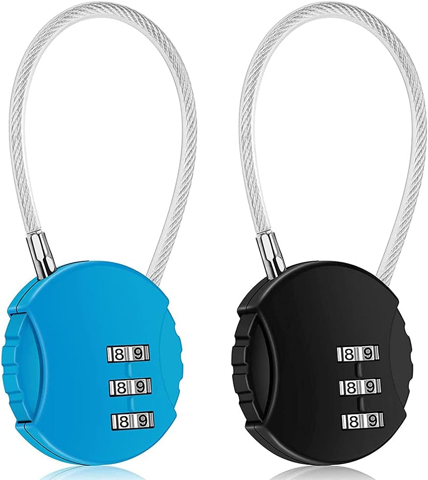 Set Mit 2 Wasserdichten 3-stelligen Zahlenschlössern Für Spinde In Turnhallen, Sportschränke, Zäune, Werkzeugkästen Und Tore