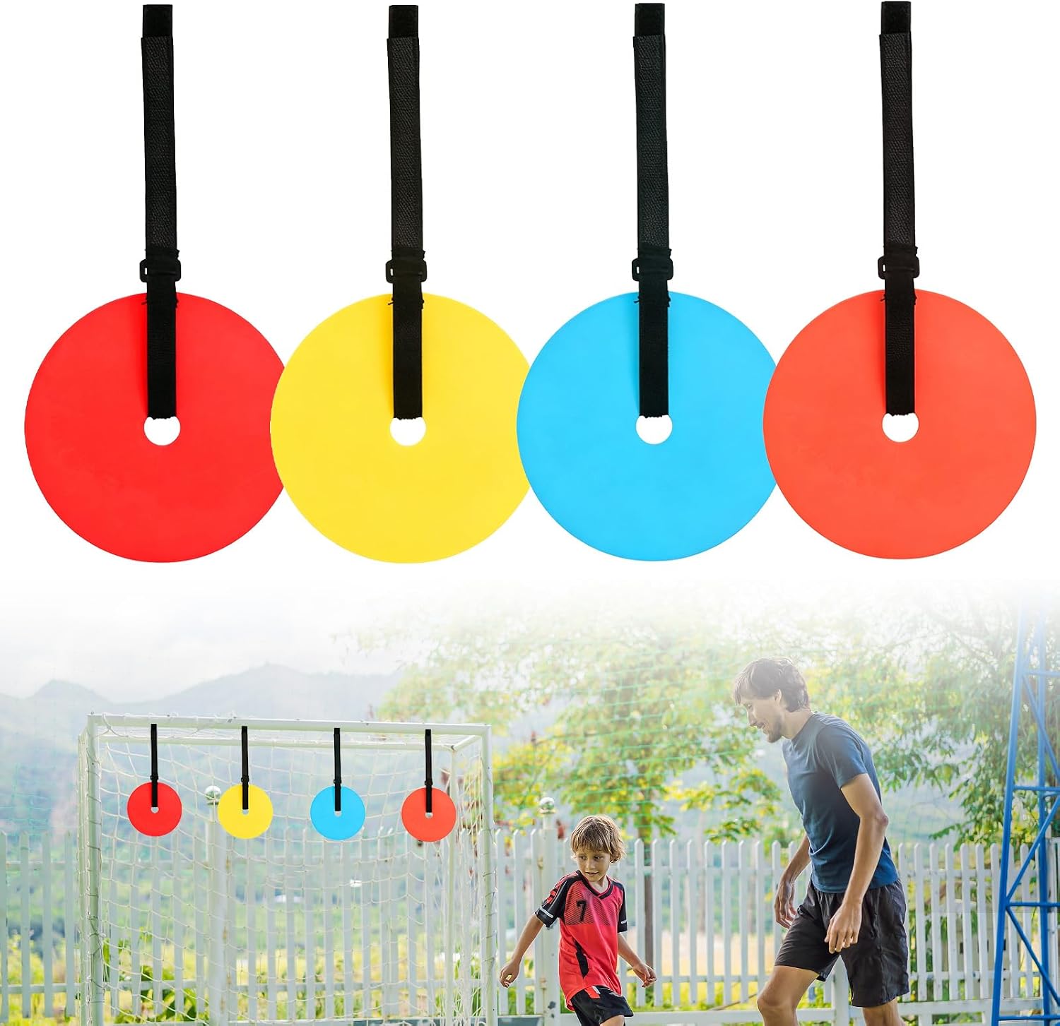 Set Mit 4 Fußballtoren, Fußballtrainingszubehör, Zielnetz